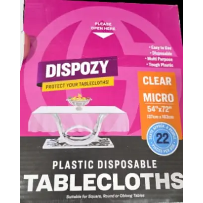 Dispozy 54x72 Clear Tablecloth 22's