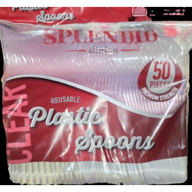Splendid Plastic Clear Spoons 50's