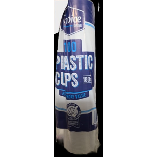 Choice Plastic Cups 180cc 100's