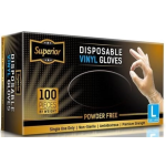 Superior Vinyl Gloves Large 100's