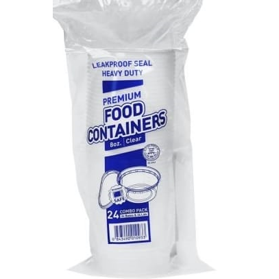 Seal Pro Plastic Containers 8oz 24pk
