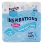 Freedom White Toilet Paper Rolls 3ply 9pk