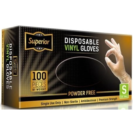 Superior Vinyl Gloves Small 100's