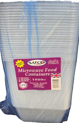 Satco Plastic Containers 1000cc x25's