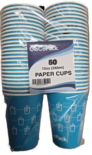 GoCo 12oz Single Wall Paper Cups 50's