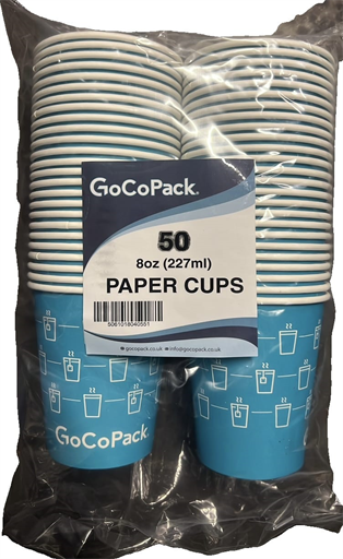 GoCo 8oz Single Wall Paper Cups 50's