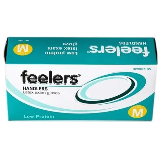 Feelers Latex Gloves Medium 100's